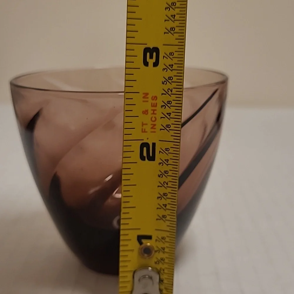 Vintage Amethyst Cocktail Pitcher with 2 Cocktail Glasses
